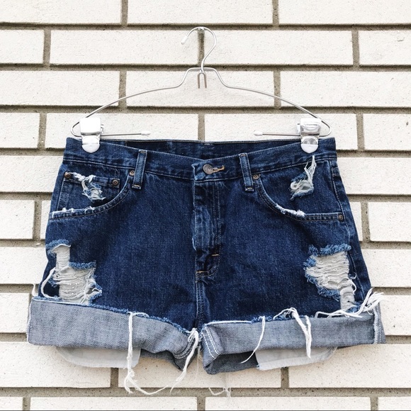 Wrangler Pants - Wrangler Rolled Distressed Jean Shorts